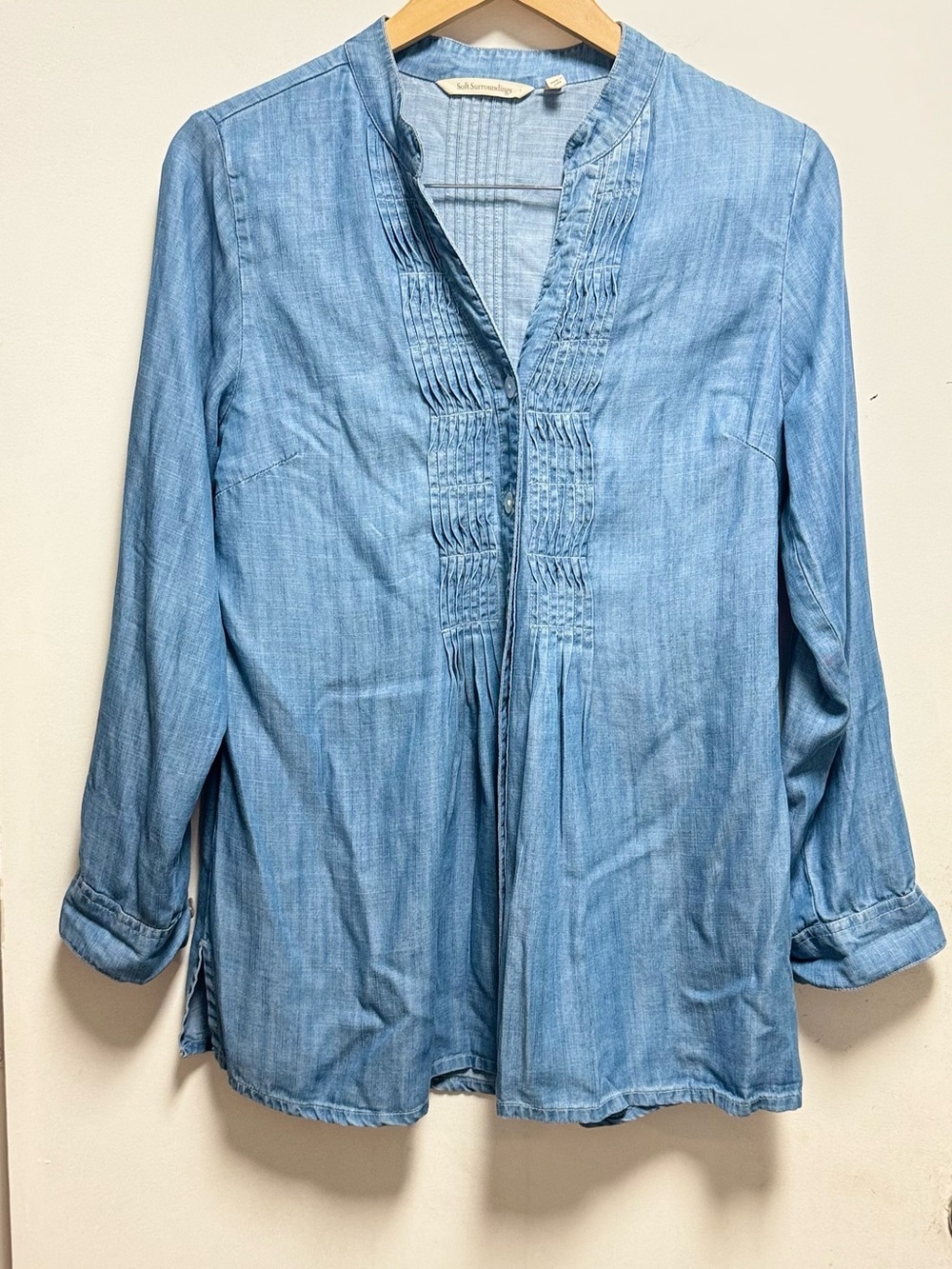 Soft Surroundings light blue chambray blouse
